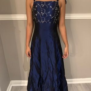 Vintage y2k prom dress with glitter flowers and swirls